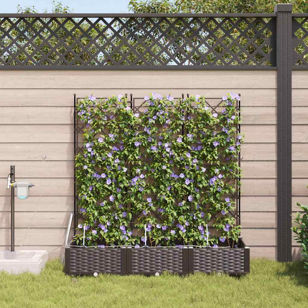 Vidaxl plantenbak 3 st bruin 120 x 40 x 126 cm pp