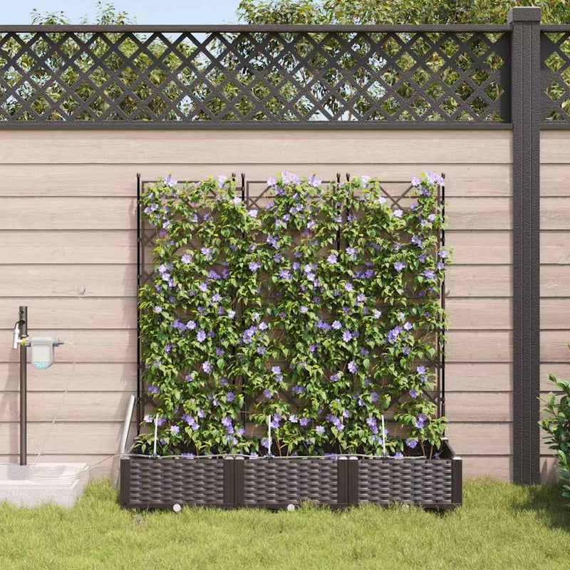 Vidaxl tuin bloempot 3 pcs bruin staal