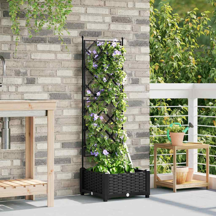 Vidaxl plantenbak zwart 40 x 40 x 125,5 cm pp