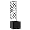 Vidaxl tuin bloempot zwart 40 x 40 x 143 cm staal