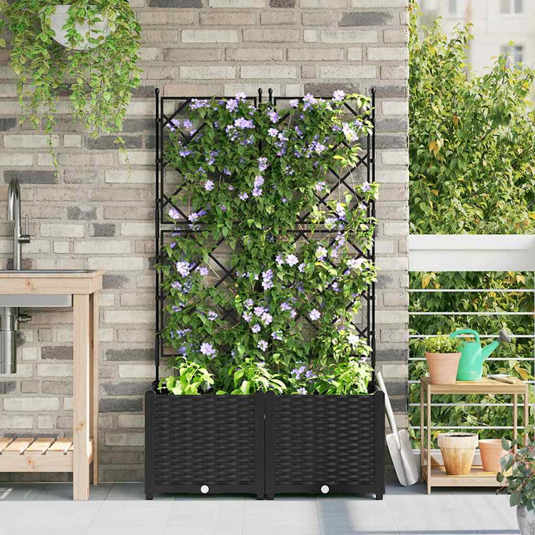 Vidaxl plantenbak 2 st zwart 80 x 40 x 143 cm pp