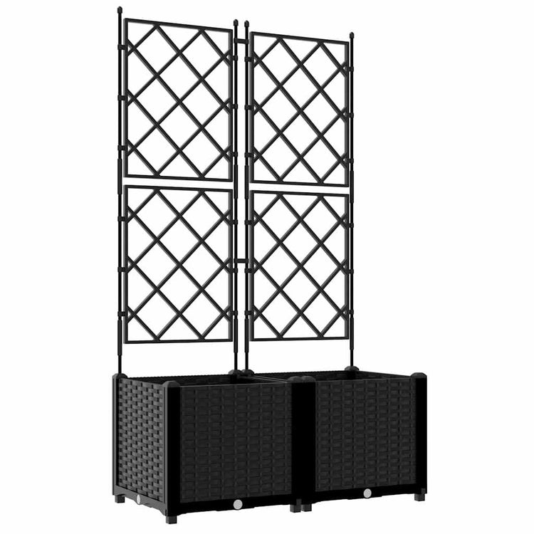 Vidaxl plantenbak 2 st zwart 80 x 40 x 143 cm pp
