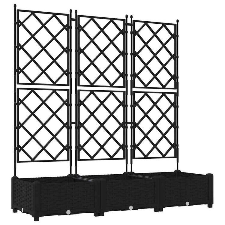 Vidaxl plantenbak 3 st zwart 120 x 40 x 125,5 cm pp