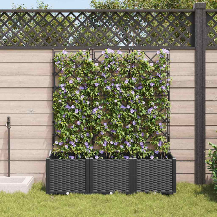 Vidaxl plantenbak 3 st zwart 120 x 40 x 143 cm pp