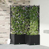 Vidaxl tuin bloempot 3 pcs zwart 80 x 80 x 143 cm staal