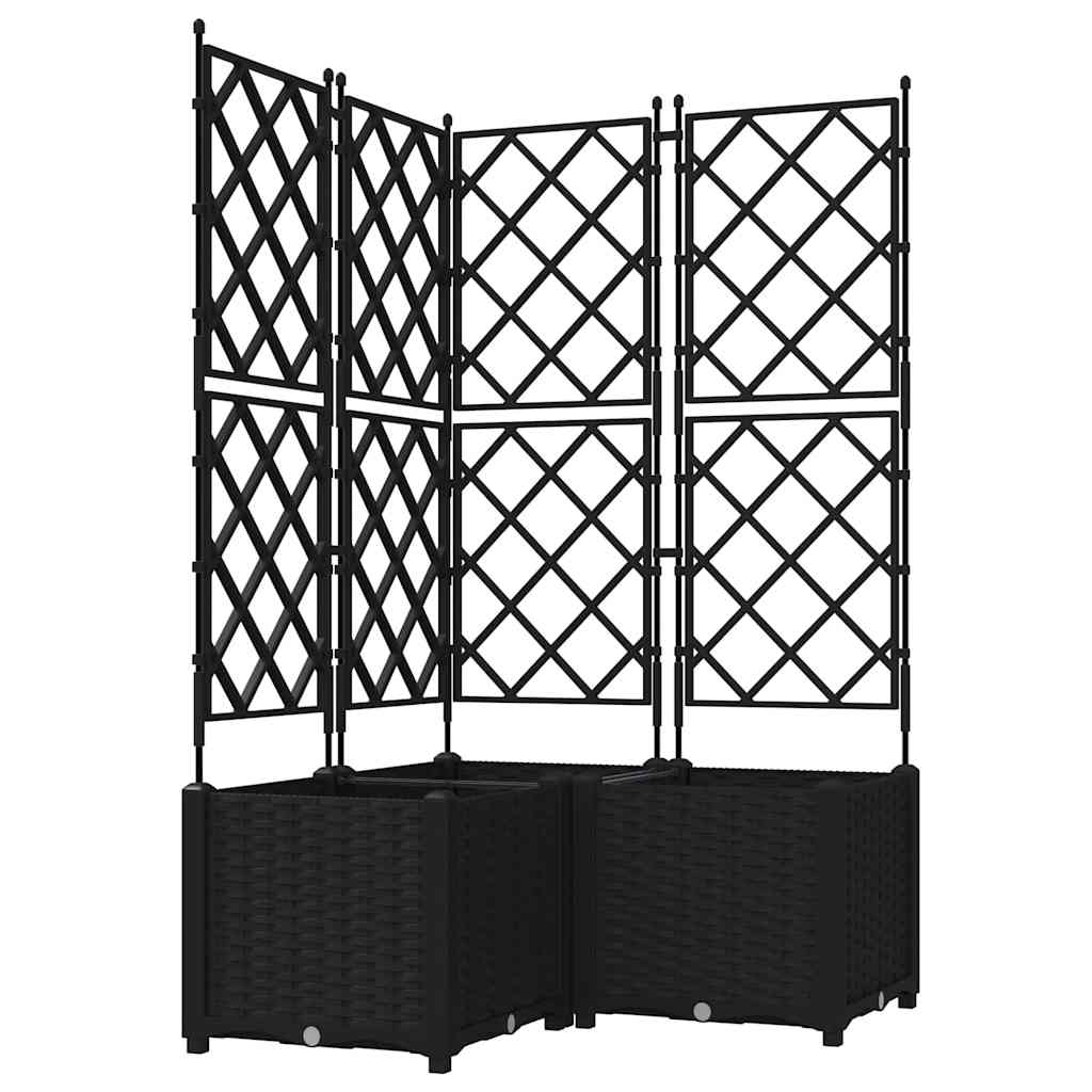 Vidaxl tuin bloempot 3 pcs zwart 80 x 80 x 143 cm staal