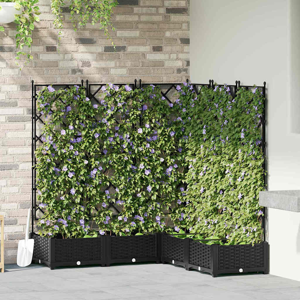 Vidaxl plantenbak 5 st zwart 120 x 120 x 125,5 cm pp