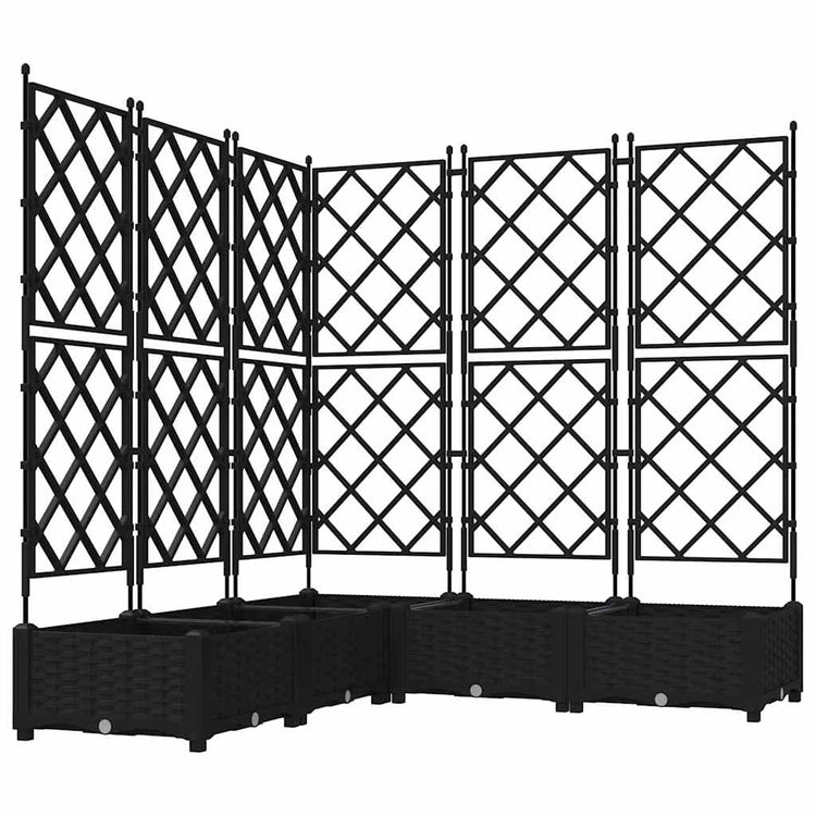 Vidaxl plantenbak 5 st zwart 120 x 120 x 125,5 cm pp