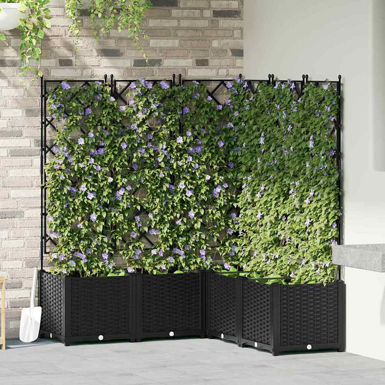 Vidaxl plantenbak 5 st zwart 120 x 120 x 143 cm pp