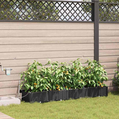 Vidaxl plantenbak 4 st zwart 160 x 40 x 22 cm pp