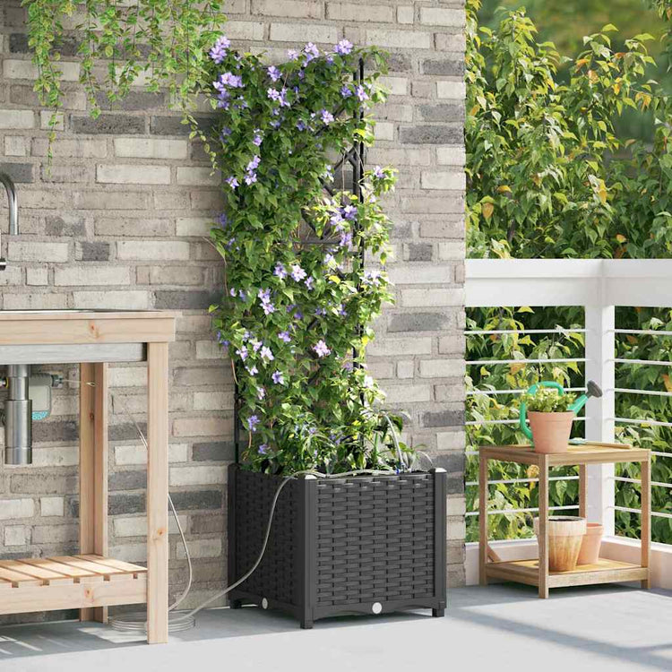 Vidaxl plantenbak zwart 40 x 40 x 142 cm pp