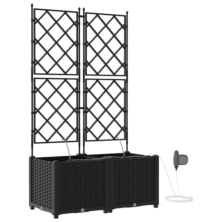 Vidaxl tuin bloempot 2 pcs zwart staal