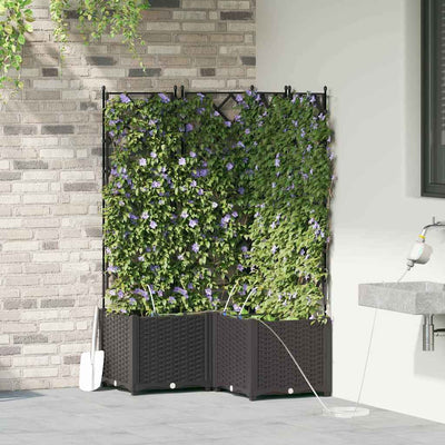 Vidaxl plantenbak 3 st zwart 80 x 80 x 142 cm pp