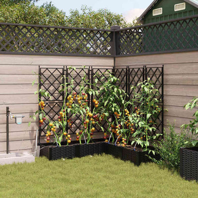 Vidaxl plantenbak 5 st zwart 120 x 120 x 126 cm pp