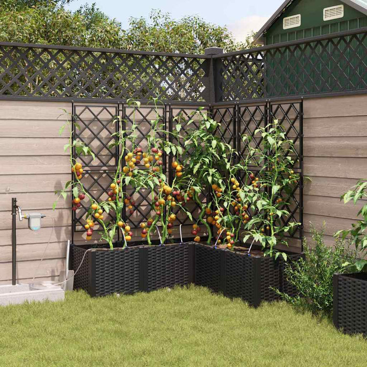 Vidaxl tuin bloempot 5 pcs zwart staal