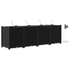 Vidaxl tuin bloempot 4 pcs zwart 160 x 40 x 53 cm staal