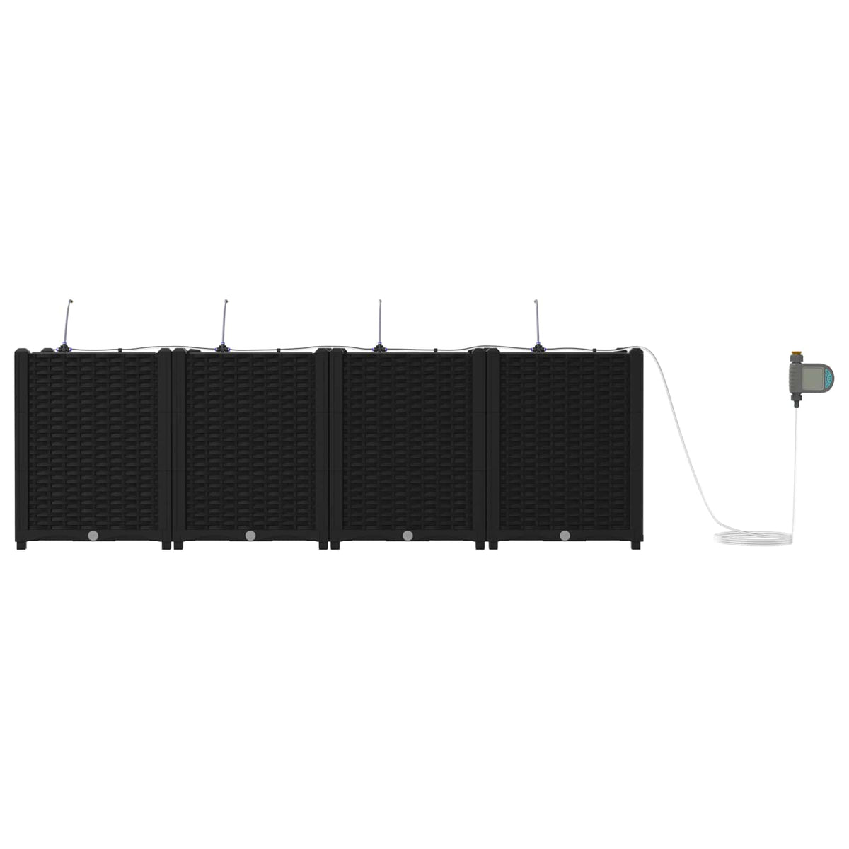 Vidaxl tuin bloempot 4 pcs zwart 160 x 40 x 53 cm staal