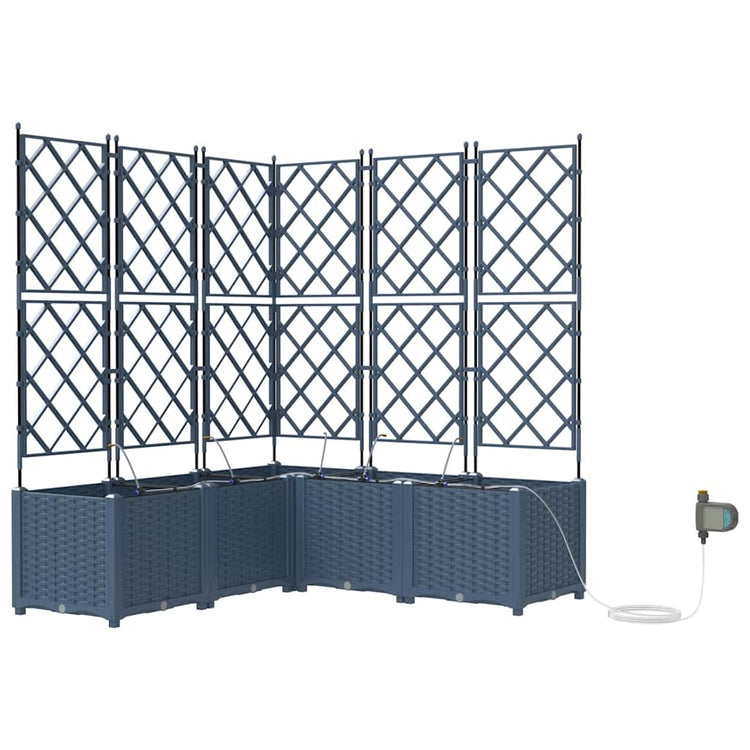 Vidaxl plantenbak grijs 40 x 40 x 125,5 cm pp