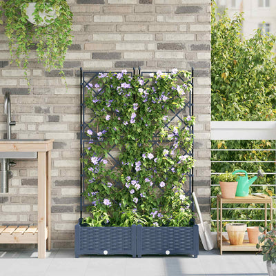 Vidaxl plantenbak 2 st grijs 80 x 40 x 125,5 cm pp