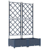 Vidaxl tuin bloempot 2 pcs grijs 80 x 40 x 125,5 cm staal