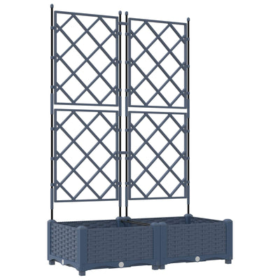 Vidaxl plantenbak 2 st grijs 80 x 40 x 125,5 cm pp