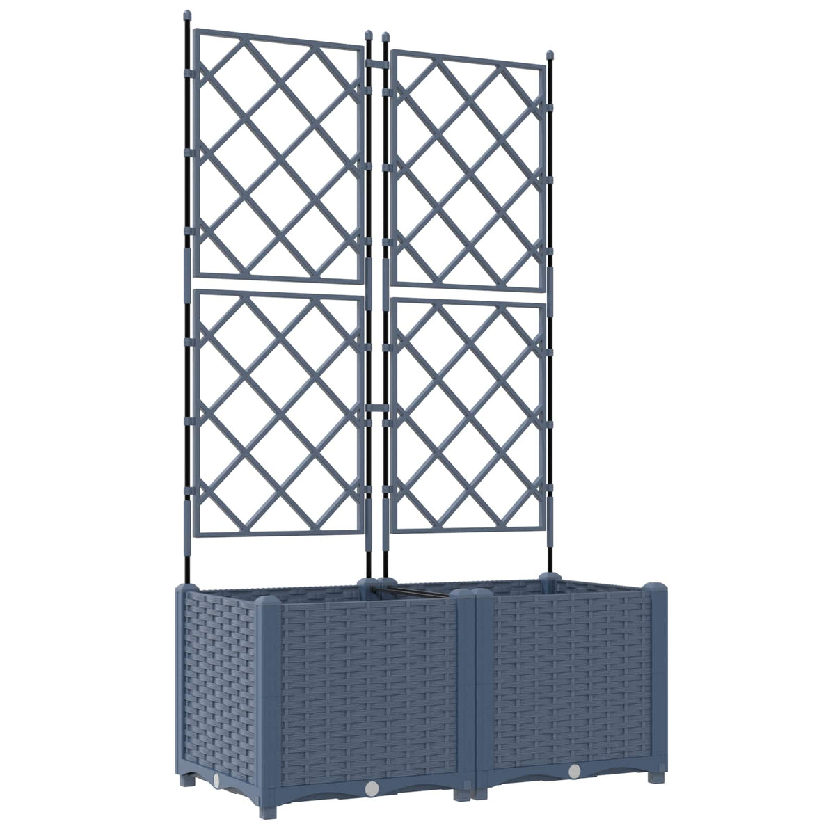Vidaxl plantenbak 2 st grijs 80 x 40 x 143 cm pp
