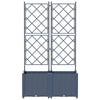 Vidaxl tuin bloempot 2 pcs grijs 80 x 40 x 143 cm staal
