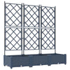 Vidaxl tuin bloempot 3 pcs grijs 120 x 40 x 125,5 cm staal