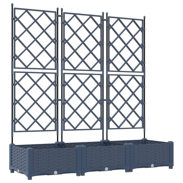 Vidaxl plantenbak 3 st grijs 120 x 40 x 125,5 cm pp
