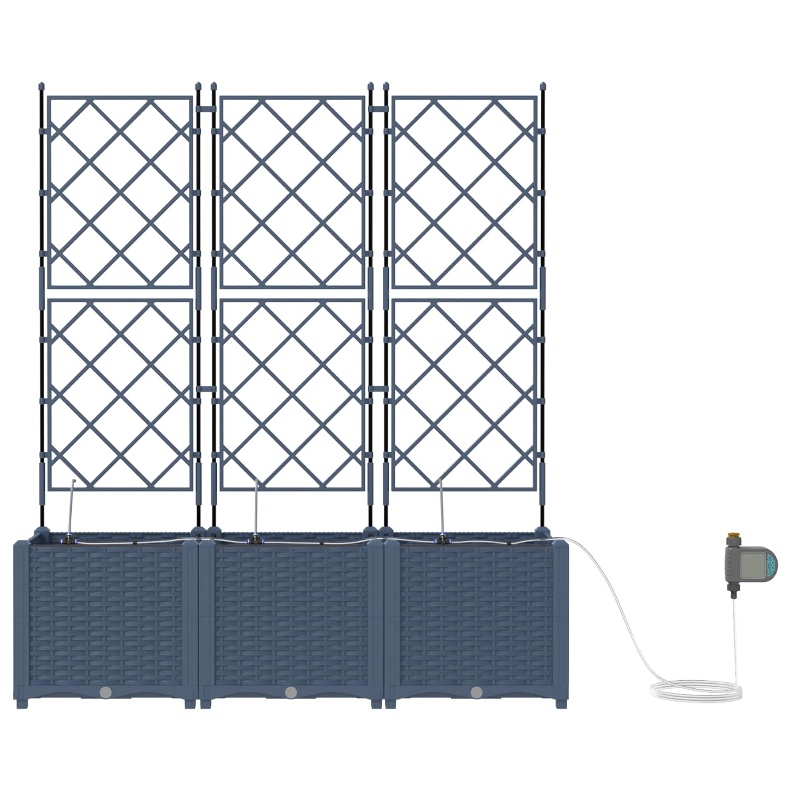 Vidaxl tuin bloempot 5 pcs grijs 120 x 120 x 143 cm staal