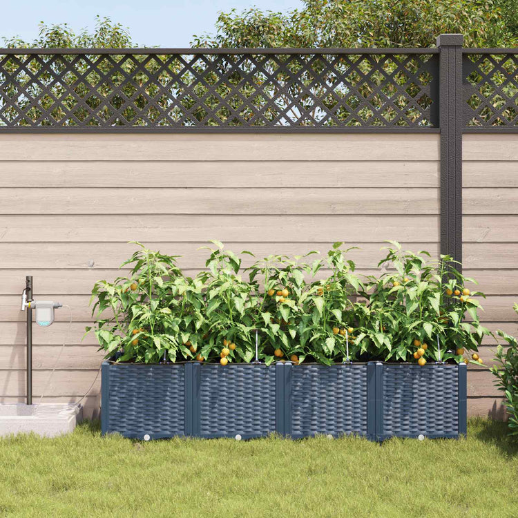 Vidaxl plantenbak 4 st grijs 160 x 40 x 37,5 cm pp