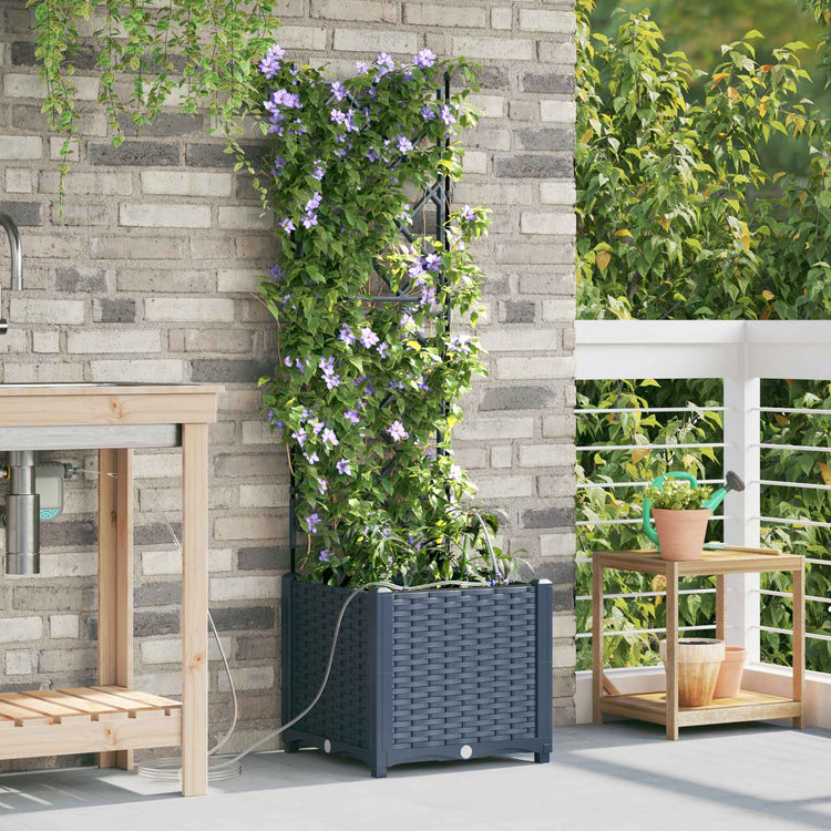 Vidaxl plantenbak grijs 40 x 40 x 142 cm pp