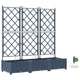 Vidaxl plantenbak 3 st grijs 120 x 40 x 126 cm pp