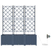 Vidaxl tuin bloempot 3 pcs grijs 120 x 120 x 142 cm staal