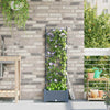 Vidaxl tuin bloempot licht grijs 40 x 40 x 125,5 cm staal
