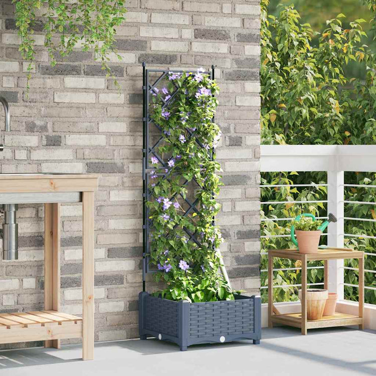 Vidaxl plantenbak lichtgrijs 40 x 40 x 125,5 cm pp