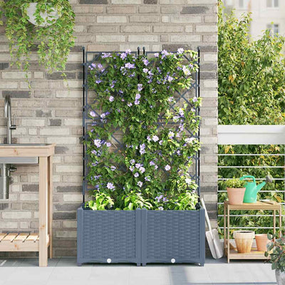 Vidaxl plantenbak 2 st lichtgrijs 80 x 40 x 143 cm pp