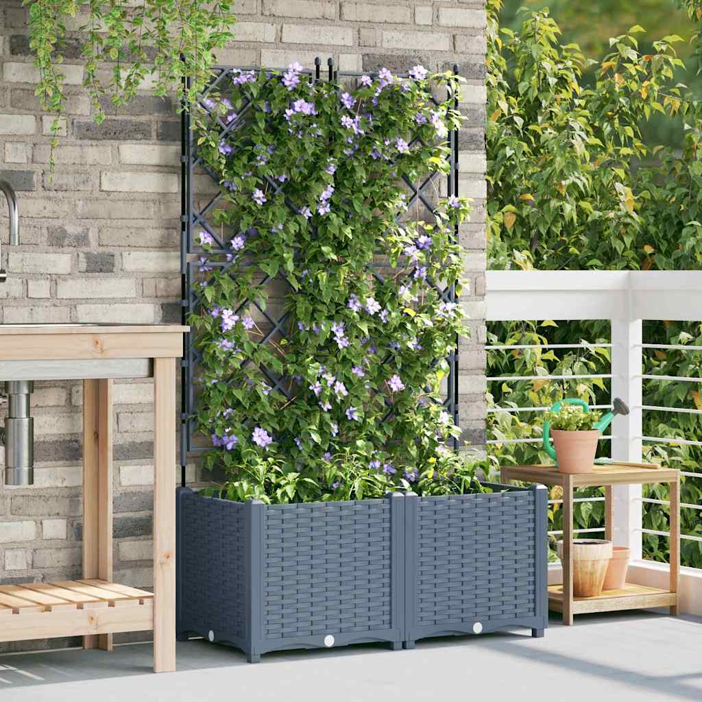 Vidaxl plantenbak 2 st lichtgrijs 80 x 40 x 143 cm pp