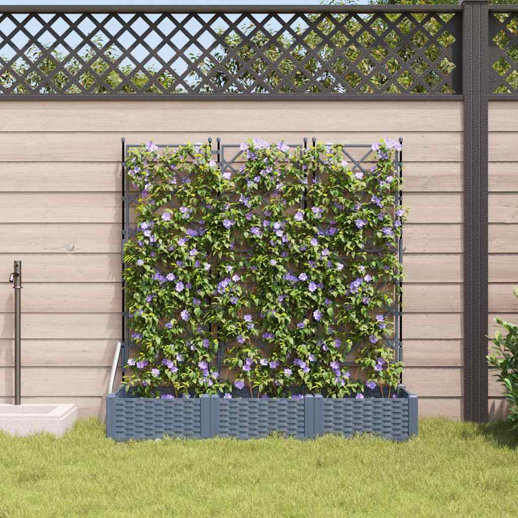 Vidaxl plantenbak 3 st lichtgrijs 120 x 40 x 125,5 cm pp