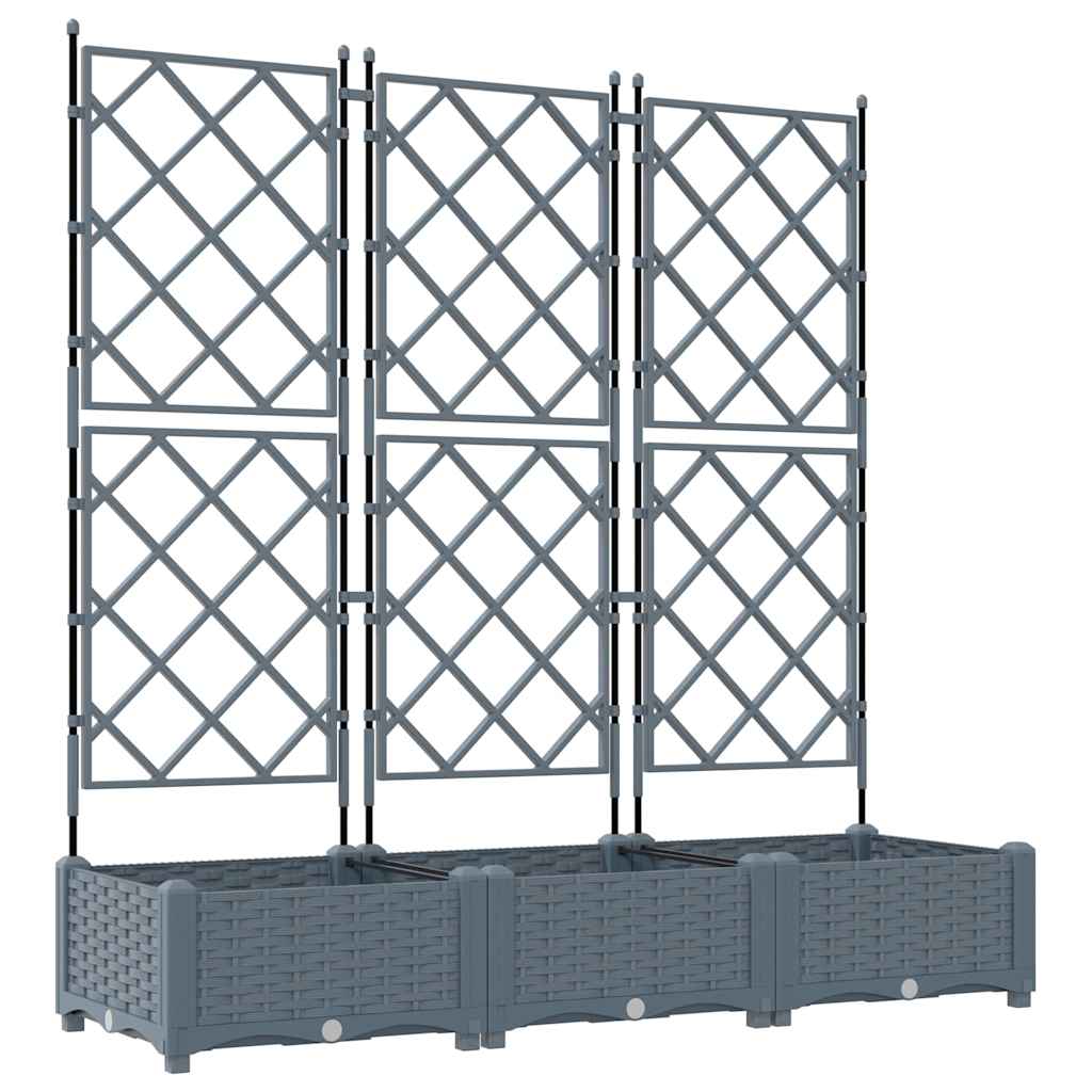 Vidaxl plantenbak 3 st lichtgrijs 120 x 40 x 125,5 cm pp