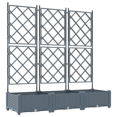 Vidaxl plantenbak 3 st lichtgrijs 120 x 40 x 125,5 cm pp