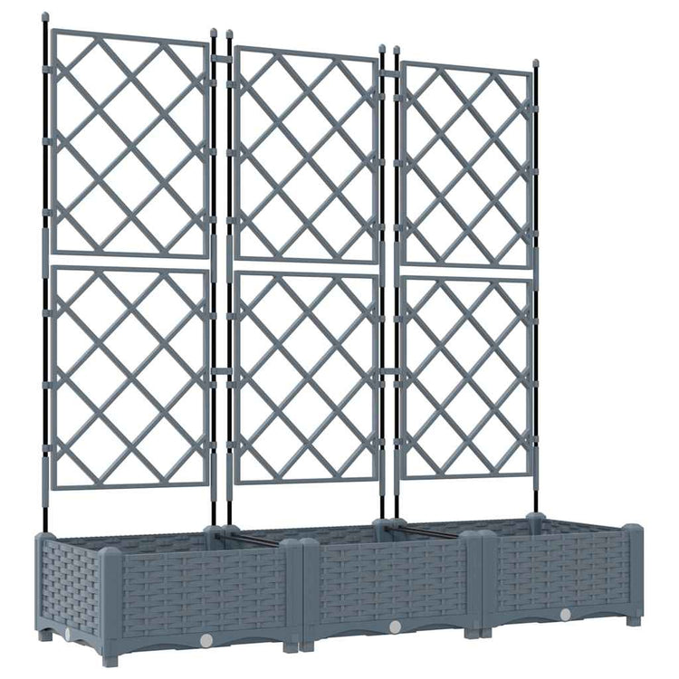 Vidaxl plantenbak 3 st lichtgrijs 120 x 40 x 125,5 cm pp
