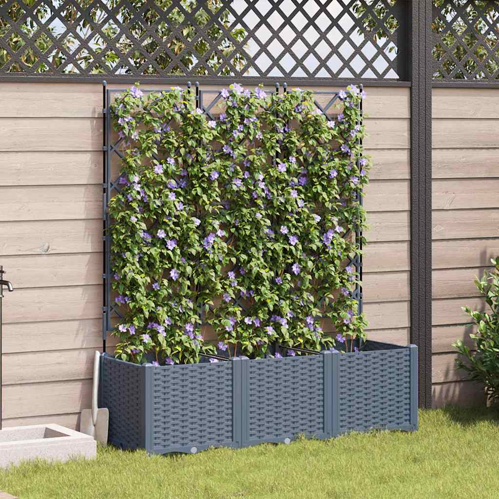 Vidaxl plantenbak 3 st lichtgrijs 120 x 40 x 143 cm pp