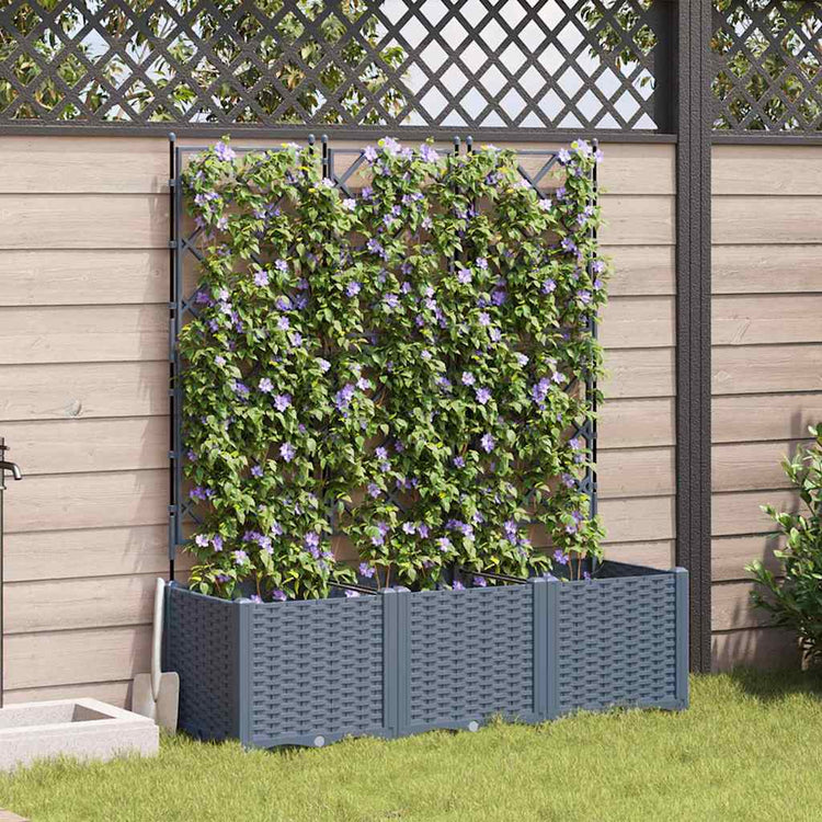 Vidaxl plantenbak 3 st lichtgrijs 120 x 40 x 143 cm pp