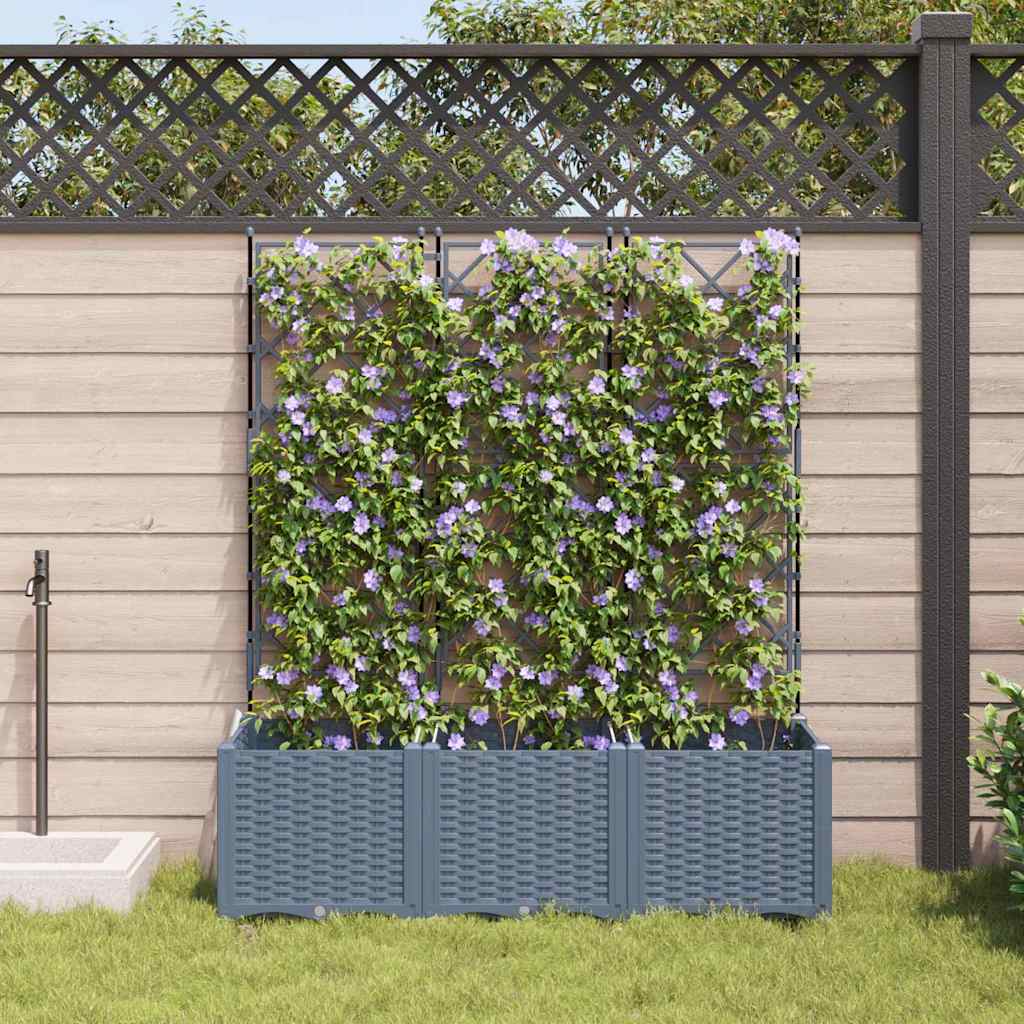 Vidaxl plantenbak 3 st lichtgrijs 120 x 40 x 143 cm pp