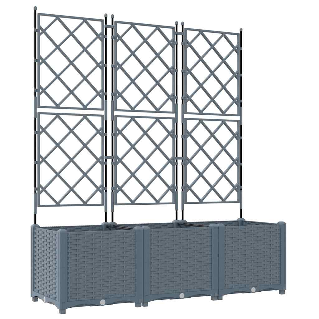 Vidaxl plantenbak 3 st lichtgrijs 120 x 40 x 143 cm pp
