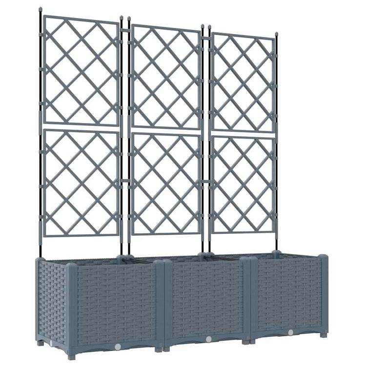 Vidaxl plantenbak 3 st lichtgrijs 120 x 40 x 143 cm pp