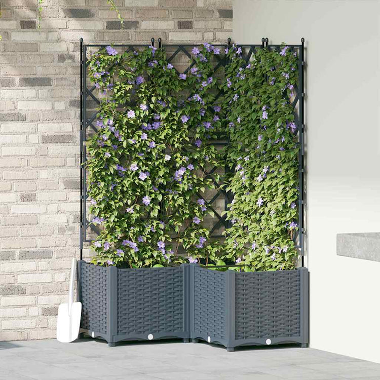Vidaxl plantenbak 3 st lichtgrijs 80 x 80 x 143 cm pp