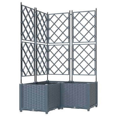 Vidaxl plantenbak 3 st lichtgrijs 80 x 80 x 143 cm pp