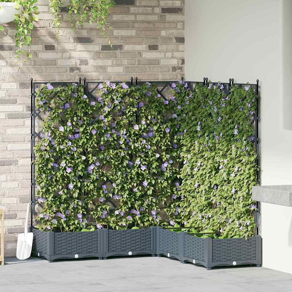 Vidaxl plantenbak 5 st lichtgrijs 120 x 120 x 125,5 cm pp